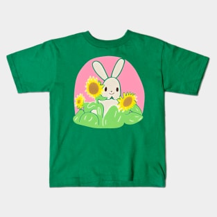 Bunny in Sunflowers Kids T-Shirt